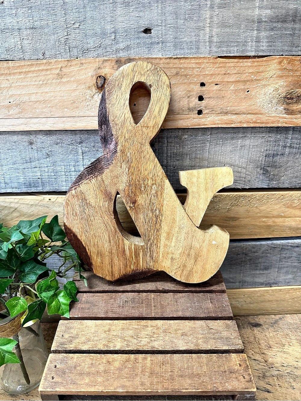 Rustic Ampersand Wooden Home Decor